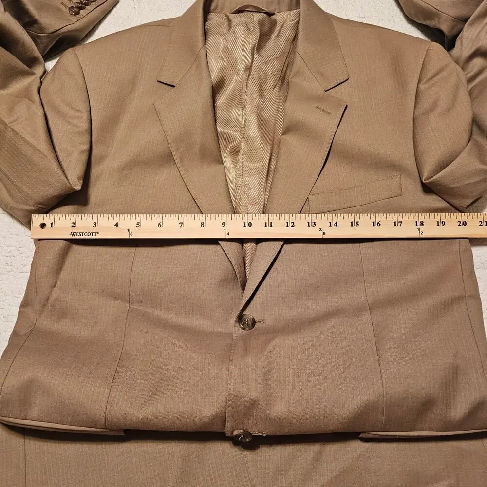 Rossetti Super 150's Italian Wool Sport Coat Blazer Tan 42L Two Button Men's